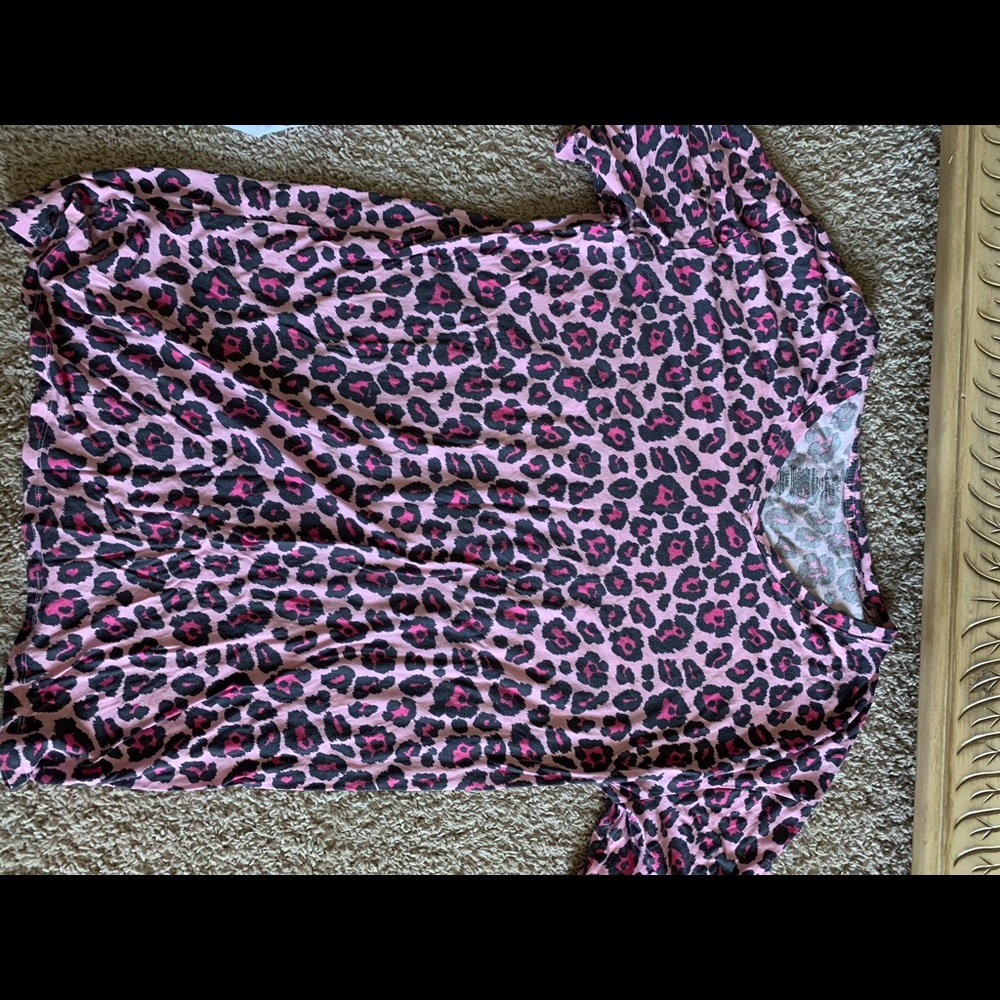 Pink cheetah print night shirt